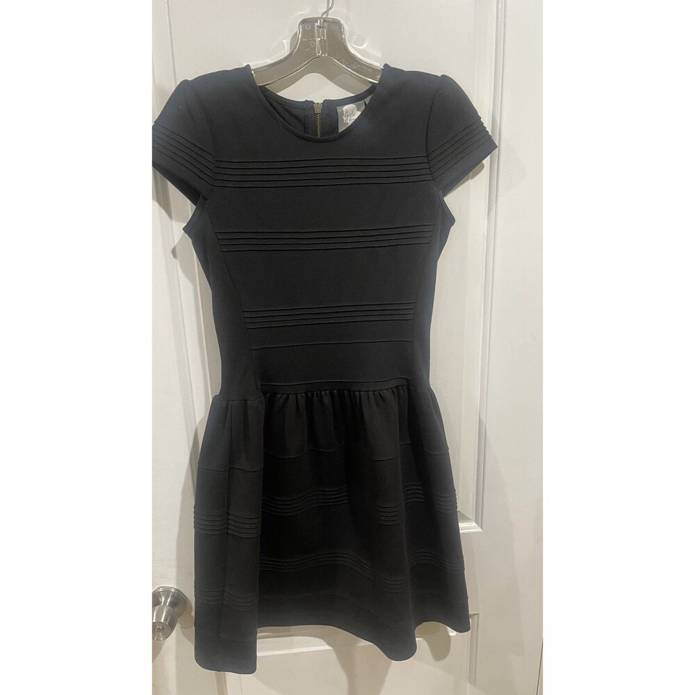 Anthropology Girl From Savoy Mini Dress Black Womens Size Small